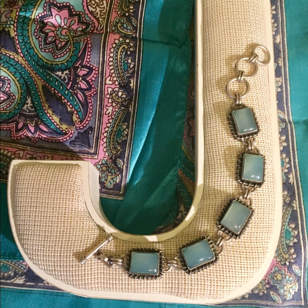 Simulated silver bracelet with Moon Stone 🦋